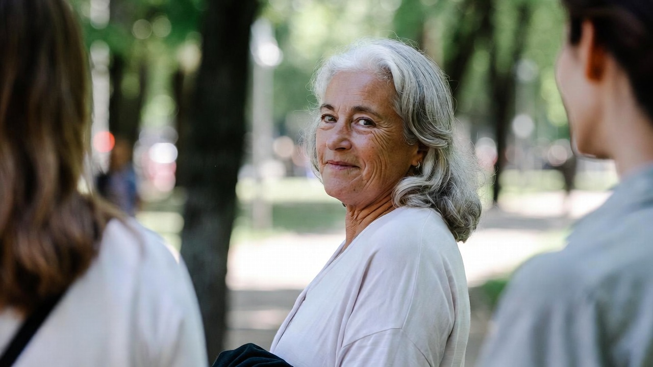 Mujer mayor sonriendo, lista para revisar su cobertura de Medicare durante el período de inscripción anual